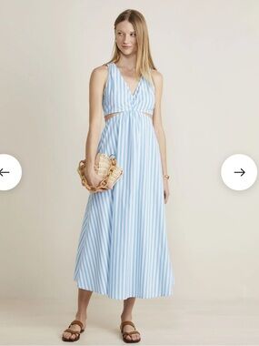 Vineyard Vines Striped Midi Cutout Dress